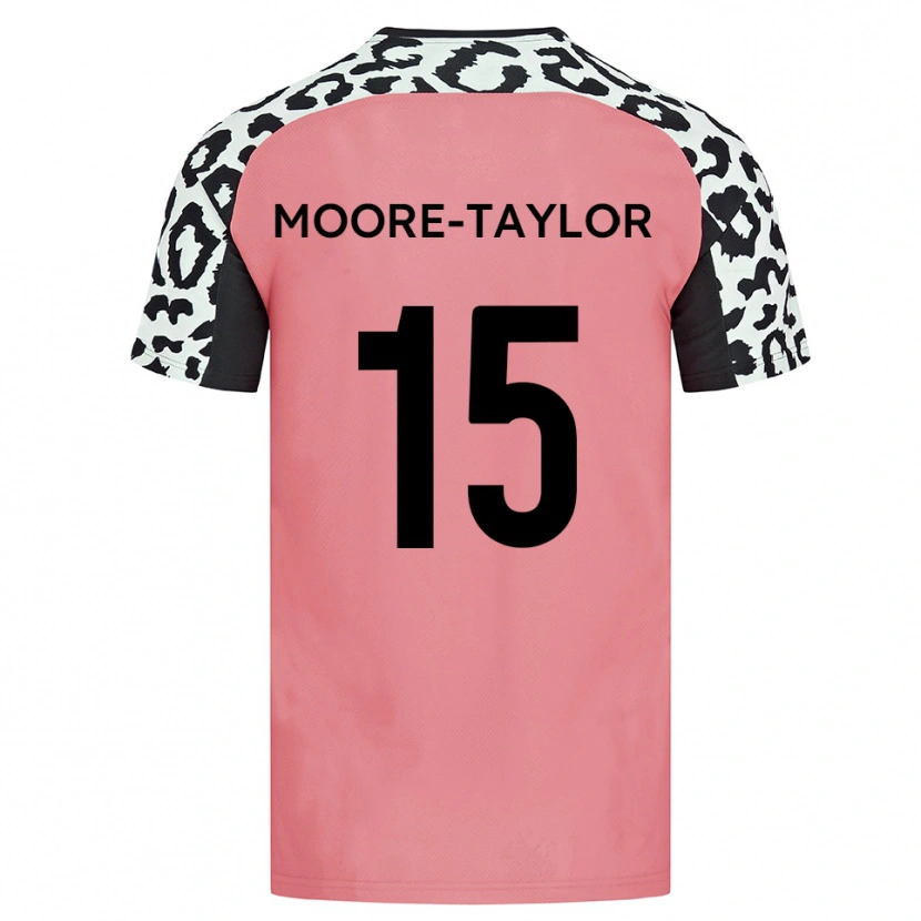 Danxen Mulher Camisola Jordan Moore-Taylor #15 Rosa Preto Alternativa 2025/26 Camisa