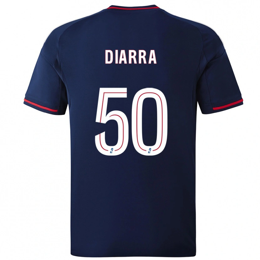 Danxen Mulher Camisola Lassine Diarra #50 Azul Marinho Vermelho Alternativa 2025/26 Camisa