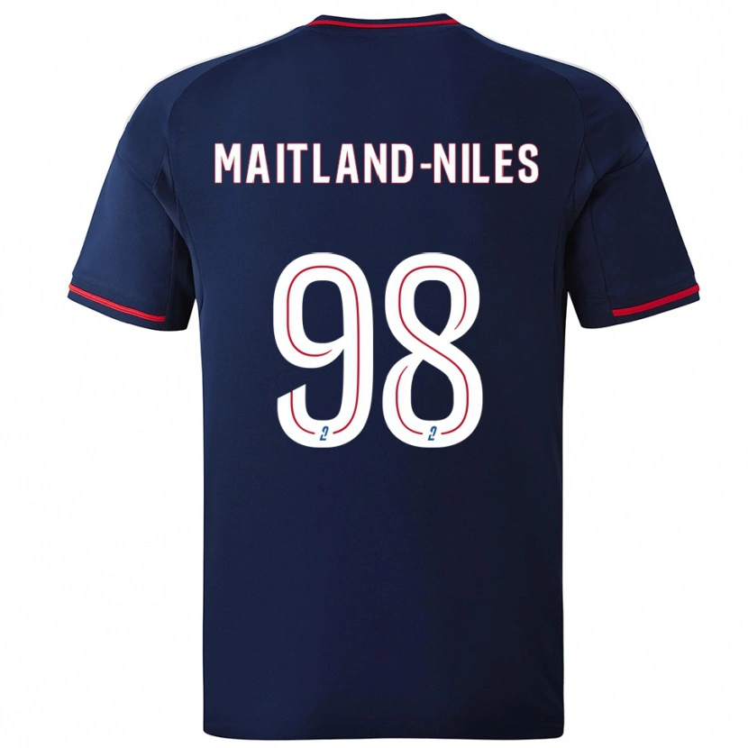 Danxen Mulher Camisola Ainsley Maitland-Niles #98 Azul Marinho Vermelho Alternativa 2025/26 Camisa
