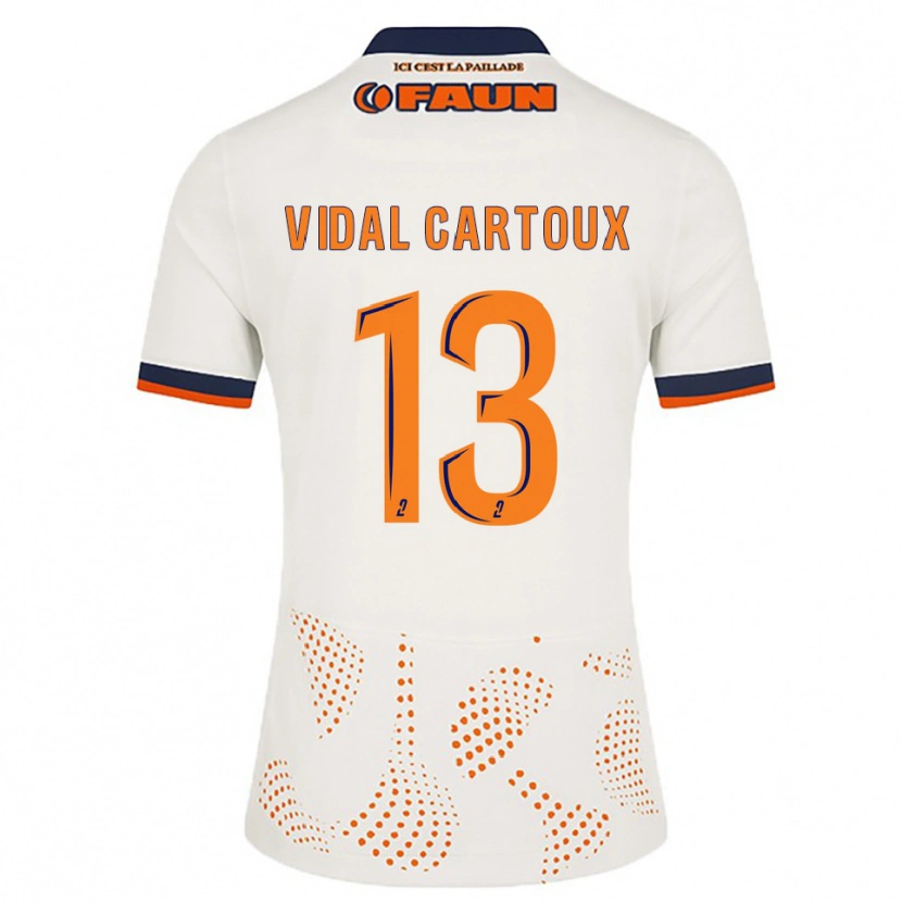Danxen Mulher Camisola Noah Vidal-Cartoux #13 Branco Laranja Alternativa 2025/26 Camisa