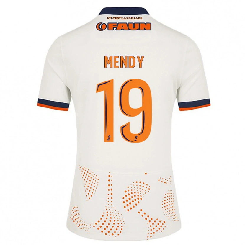Danxen Mulher Camisola Alexandre Mendy #19 Branco Laranja Alternativa 2025/26 Camisa