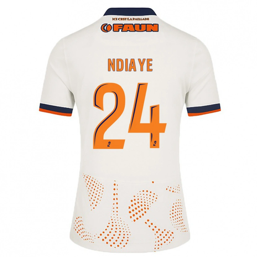 Danxen Mulher Camisola Junior Ndiaye #24 Branco Laranja Alternativa 2025/26 Camisa
