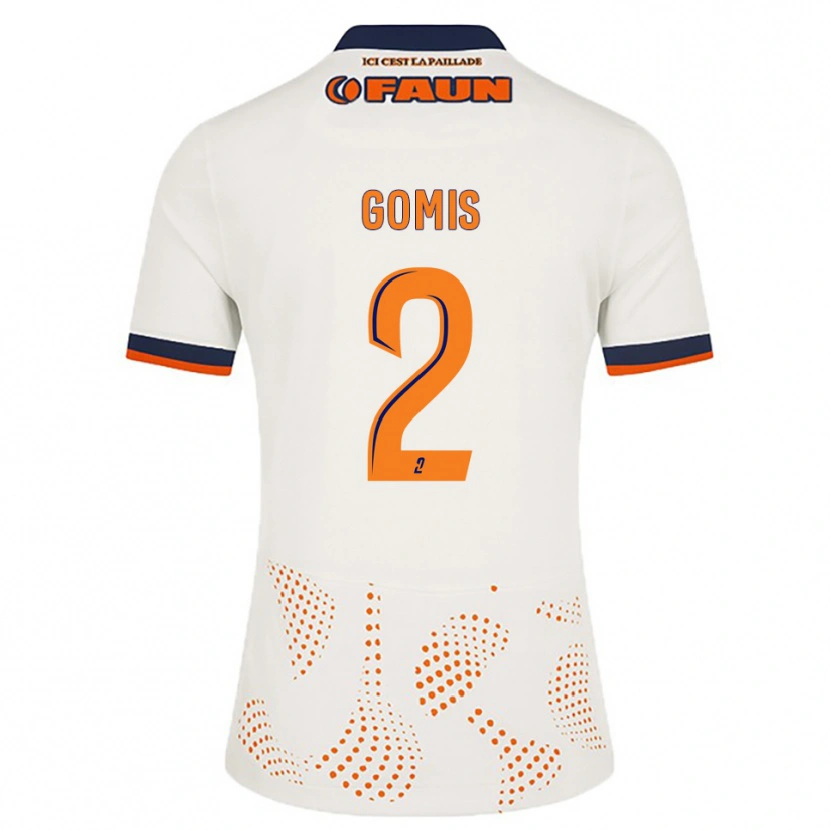 Danxen Mulher Camisola Kabissan Gomis #2 Branco Laranja Alternativa 2025/26 Camisa