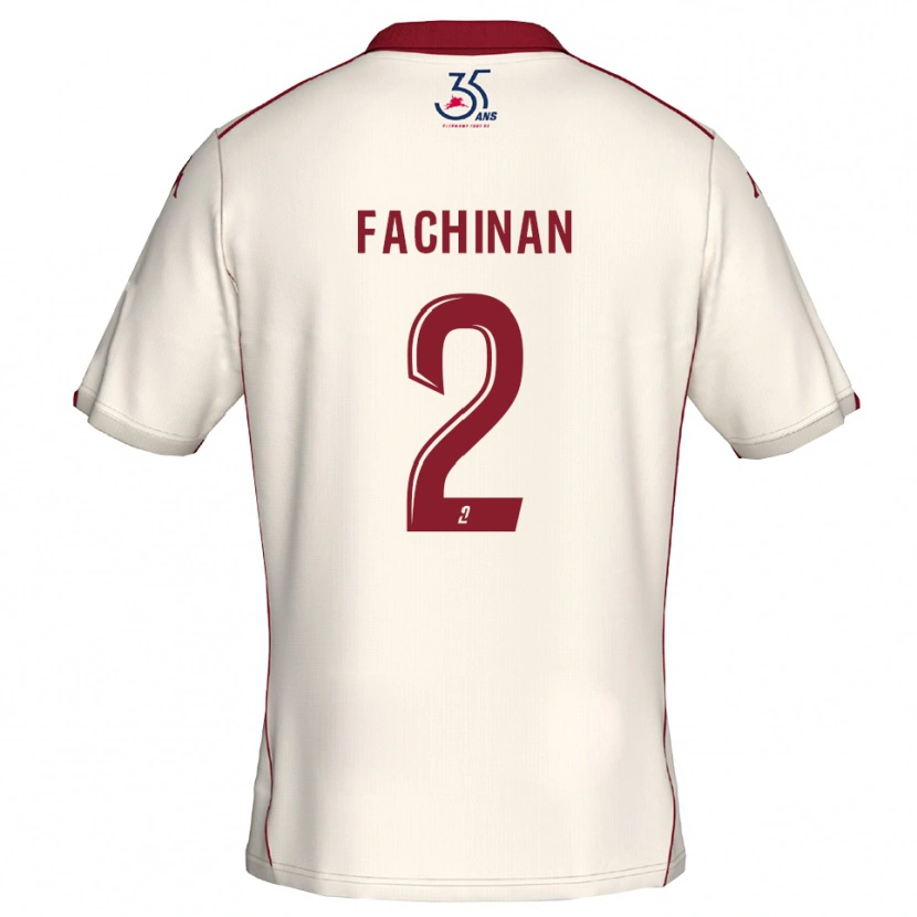 Danxen Mulher Camisola Léa Fachinan #2 Branco Vinho Alternativa 2025/26 Camisa