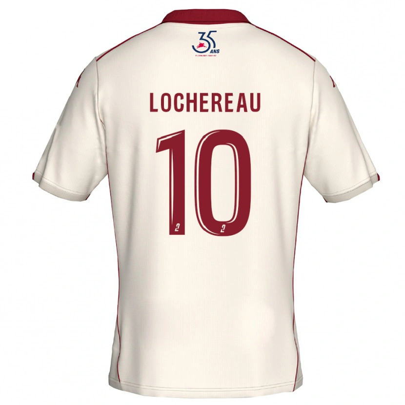 Danxen Mulher Camisola Yad Lochereau #10 Branco Vinho Alternativa 2025/26 Camisa