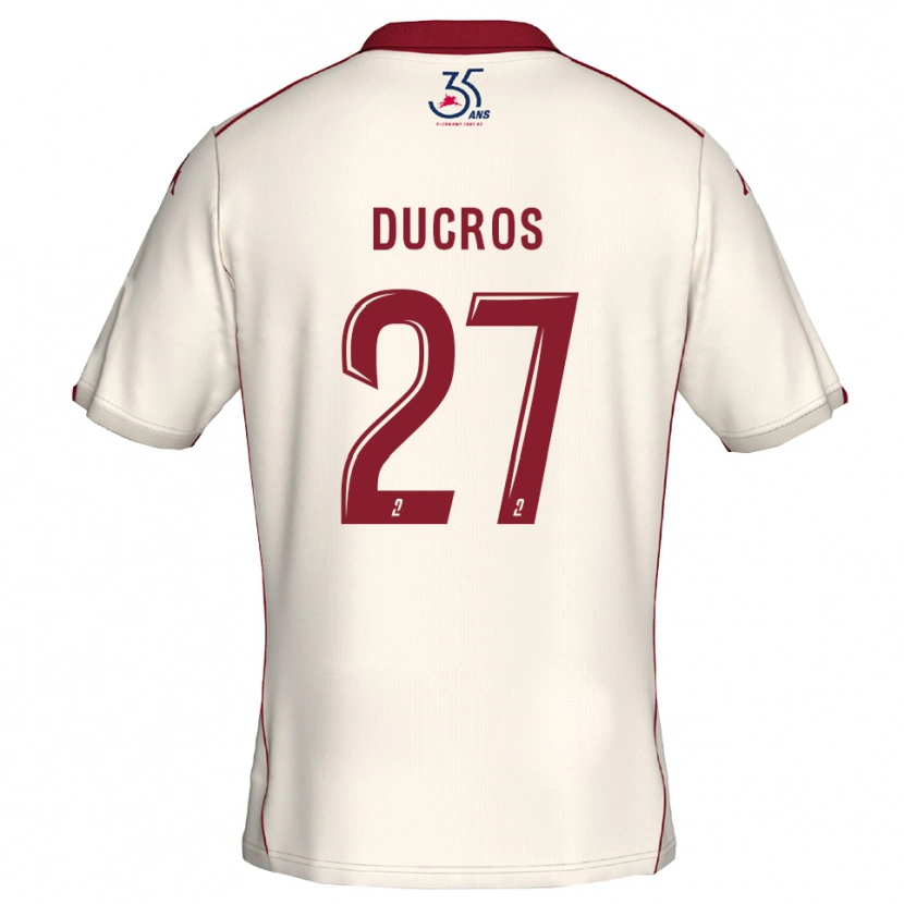 Danxen Mulher Camisola Estelle Ducros #27 Branco Vinho Alternativa 2025/26 Camisa