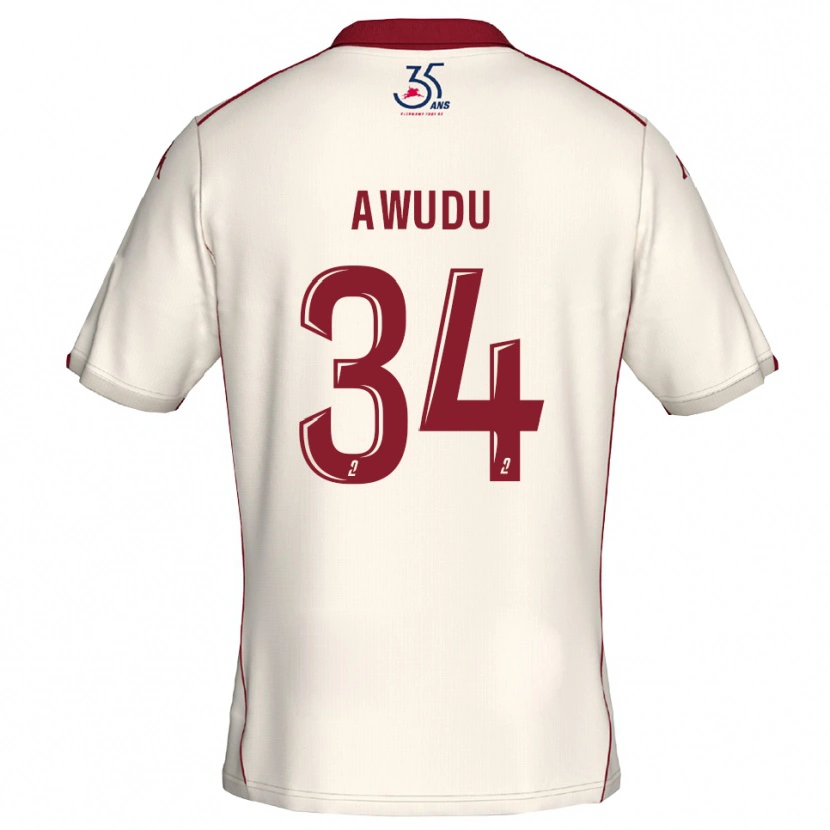 Danxen Mulher Camisola Sumaila Awudu #34 Branco Vinho Alternativa 2025/26 Camisa