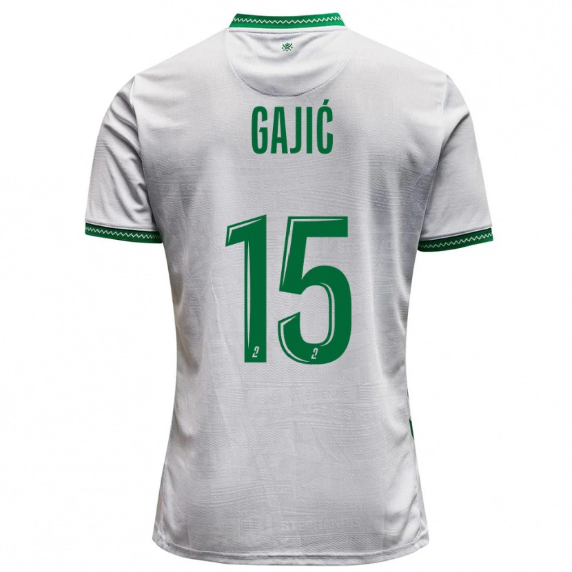 Danxen Mulher Camisola Aleksandra Gajić #15 Branco Verde Alternativa 2025/26 Camisa