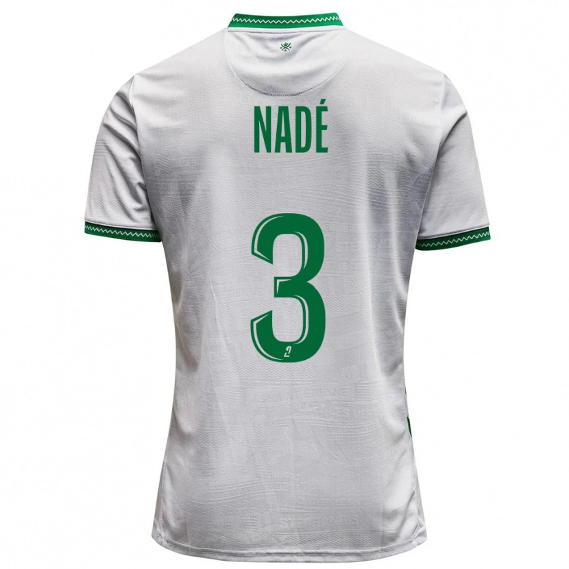 Danxen Mulher Camisola Mickaël Nadé #3 Branco Verde Alternativa 2025/26 Camisa