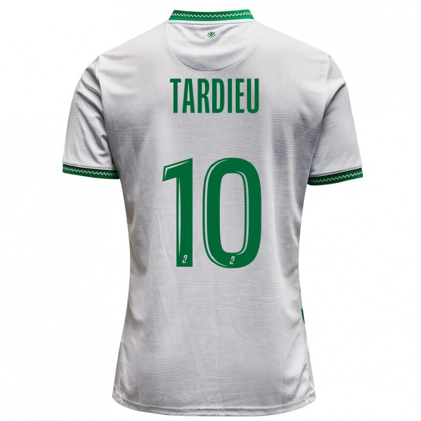 Danxen Mulher Camisola Florian Tardieu #10 Branco Verde Alternativa 2025/26 Camisa