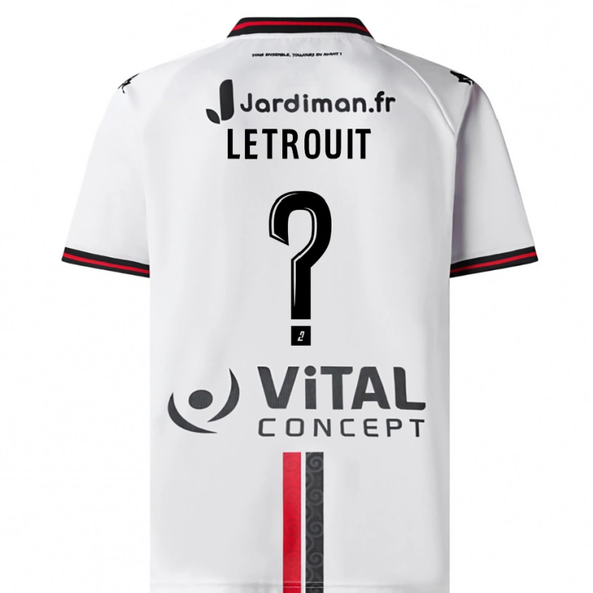 Danxen Mulher Camisola Evan Letrouit #0 Branco Vermelho Alternativa 2025/26 Camisa