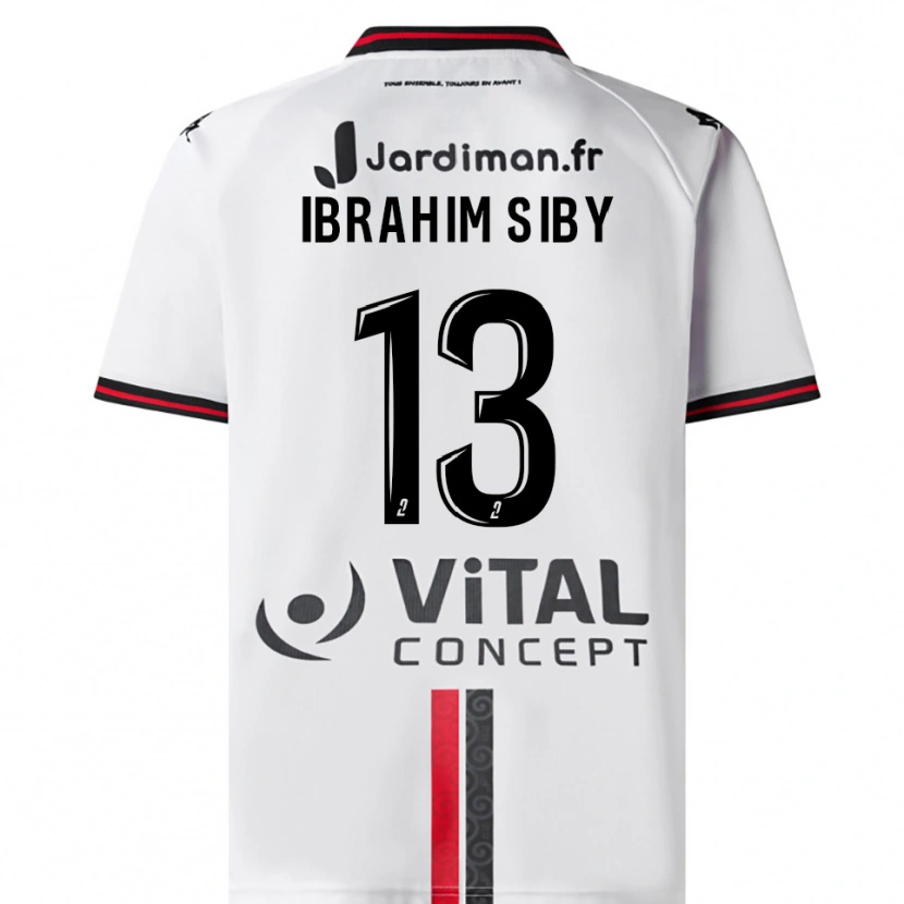 Danxen Mulher Camisola Ben Ibrahim Siby #13 Branco Vermelho Alternativa 2025/26 Camisa