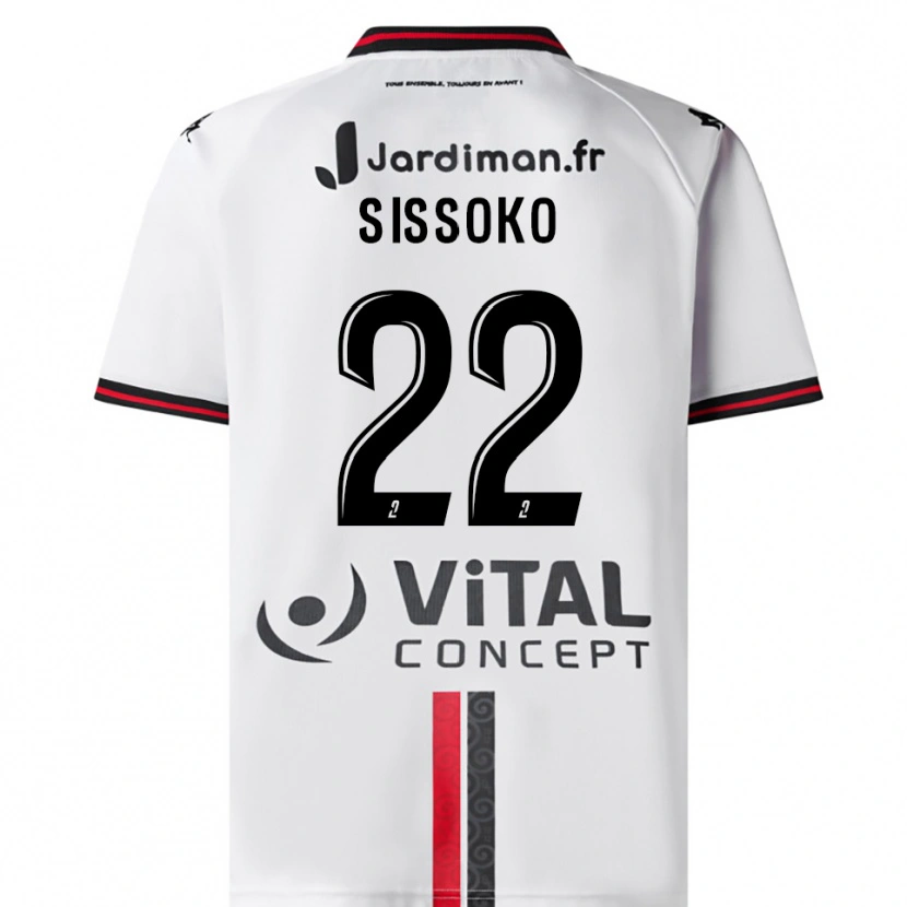 Danxen Mulher Camisola Alpha Sissoko #22 Branco Vermelho Alternativa 2025/26 Camisa