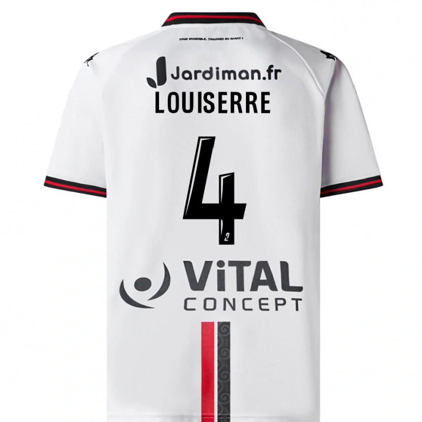 Danxen Mulher Camisola Dylan Louiserre #4 Branco Vermelho Alternativa 2025/26 Camisa