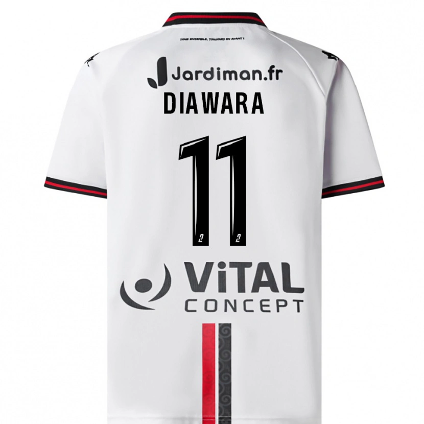 Danxen Mulher Camisola Mamadou Diawara #11 Branco Vermelho Alternativa 2025/26 Camisa