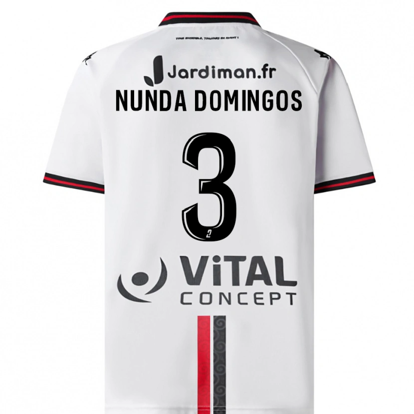 Danxen Mulher Camisola Jessimy Nunda Domingos #3 Branco Vermelho Alternativa 2025/26 Camisa