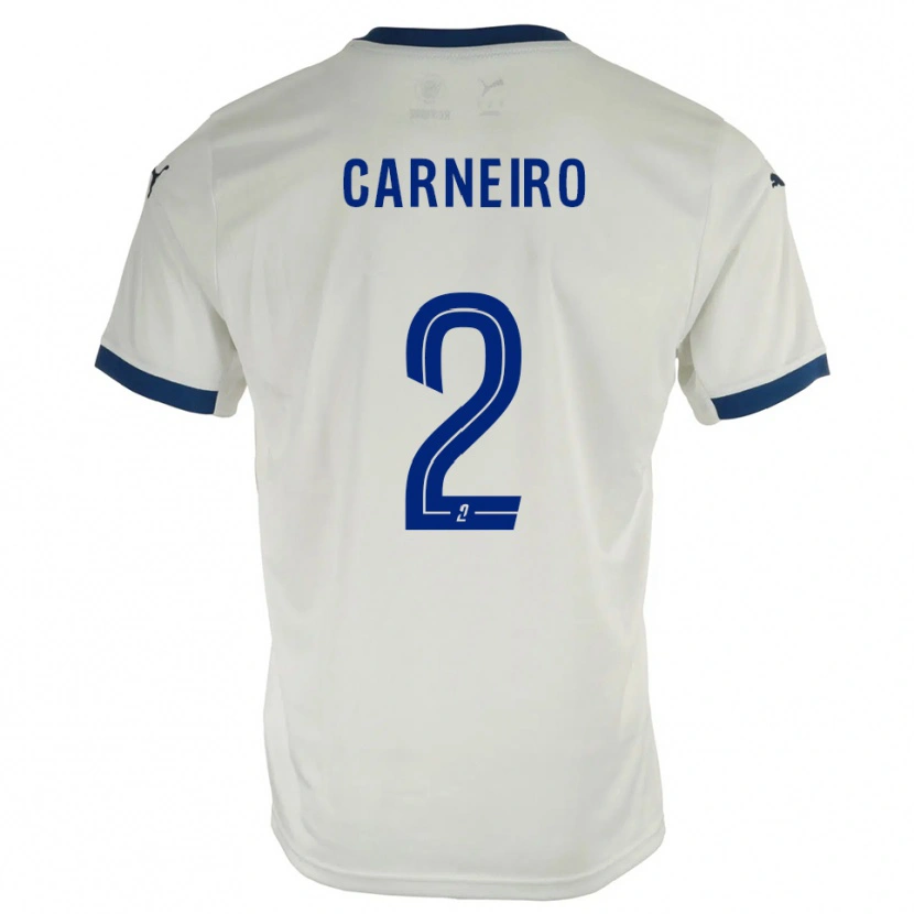 Danxen Mulher Camisola Enisio Carneiro #2 Branco Azul Alternativa 2025/26 Camisa