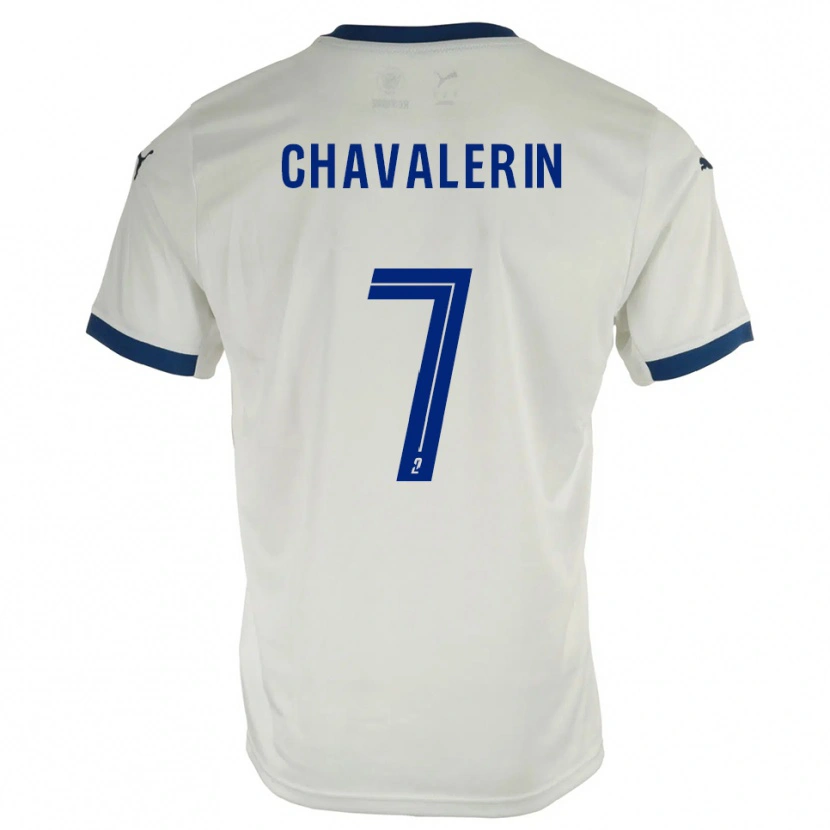Danxen Mulher Camisola Xavier Chavalerin #7 Branco Azul Alternativa 2025/26 Camisa