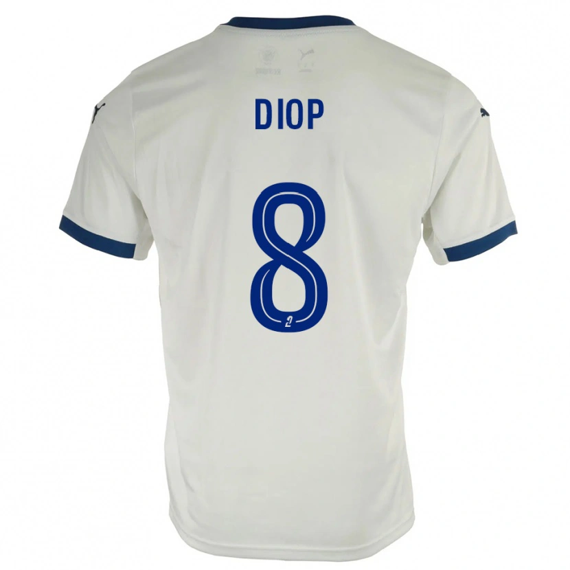 Danxen Mulher Camisola Mouhamed Diop #8 Branco Azul Alternativa 2025/26 Camisa