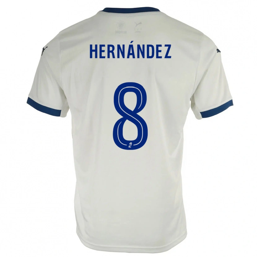 Danxen Mulher Camisola Pablo Hernandez #8 Branco Azul Alternativa 2025/26 Camisa
