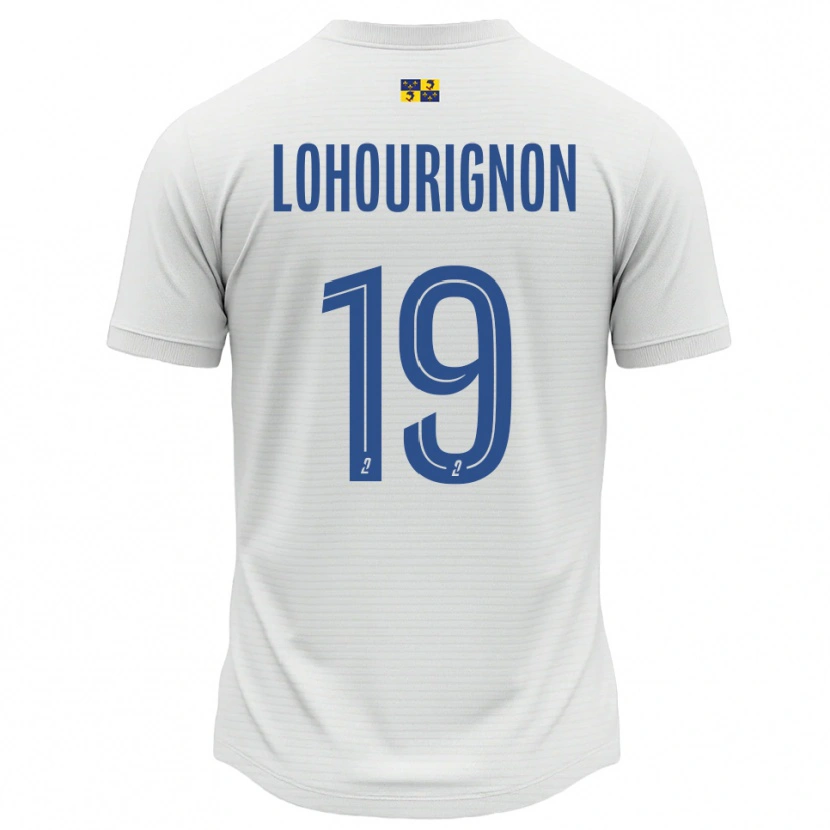Danxen Mulher Camisola Ndeye Lohourignon #19 Branco Azul Alternativa 2025/26 Camisa