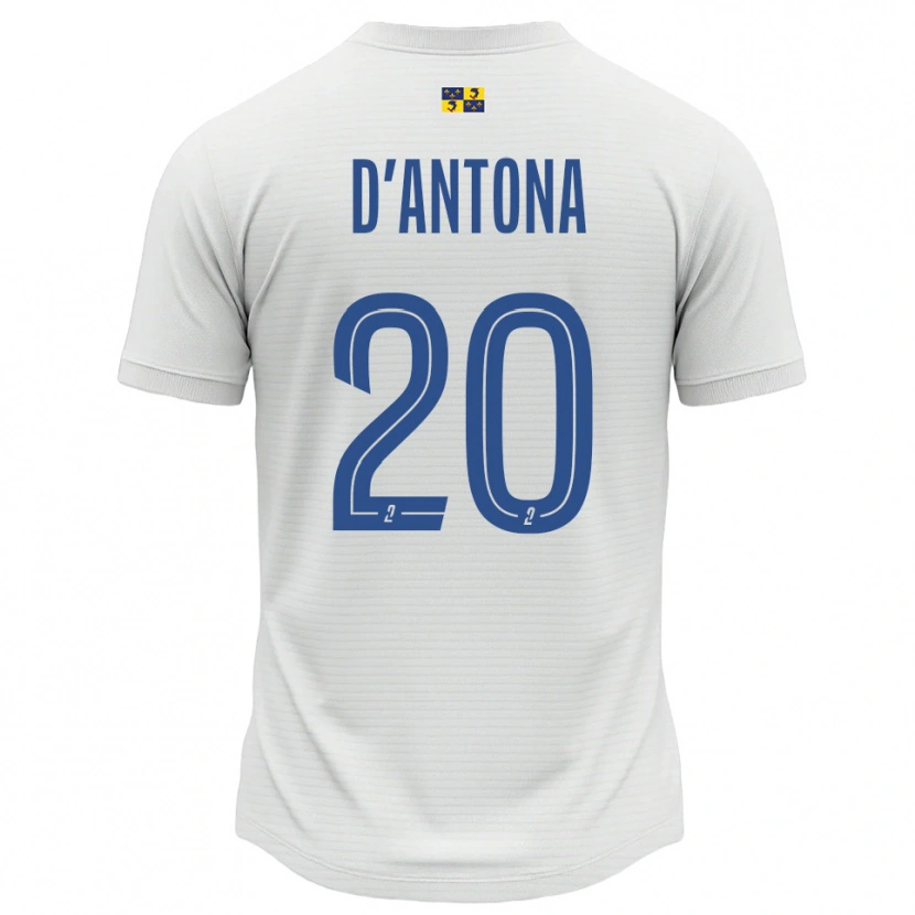 Danxen Mulher Camisola Mattéo D'antona #20 Branco Azul Alternativa 2025/26 Camisa