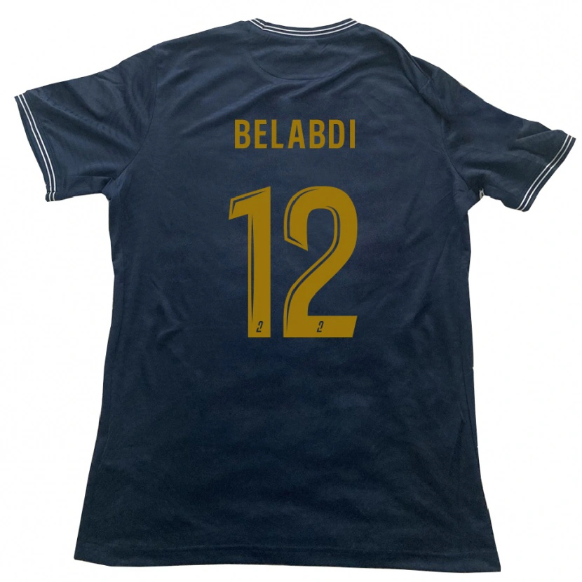 Danxen Mulher Camisola Tao Belabdi #12 Azul Marinho Dourado Alternativa 2025/26 Camisa