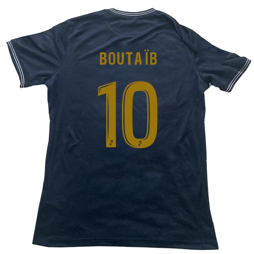 Danxen Mulher Camisola Khalid Boutaïb #10 Azul Marinho Dourado Alternativa 2025/26 Camisa