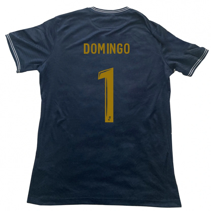 Danxen Mulher Camisola Ismaël Domingo #1 Azul Marinho Dourado Alternativa 2025/26 Camisa