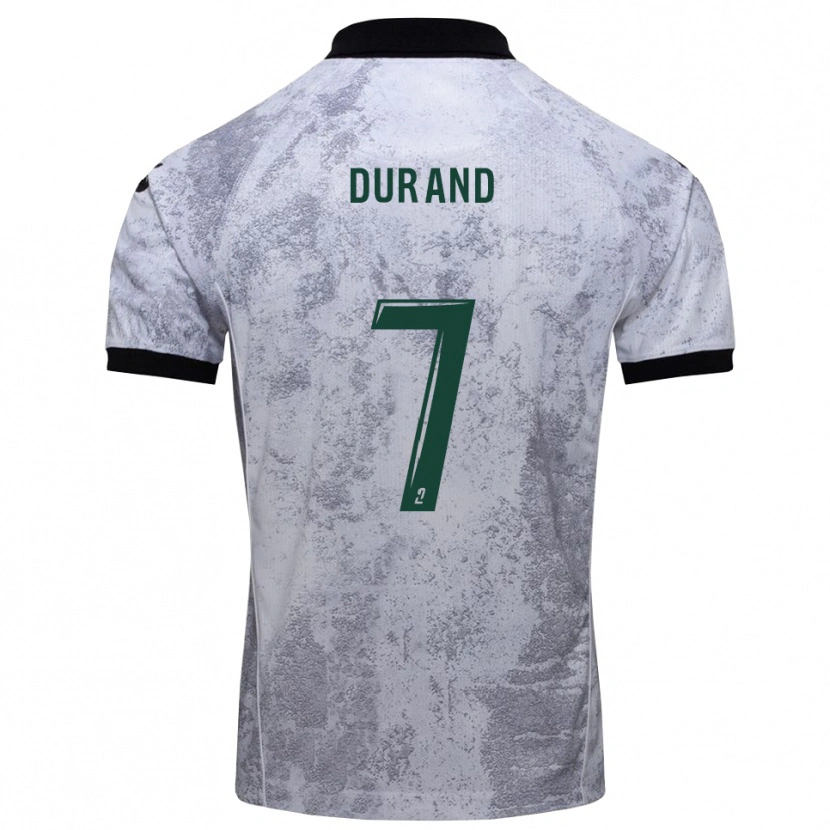 Danxen Mulher Camisola Damien Durand #7 Branco Preto Alternativa 2025/26 Camisa