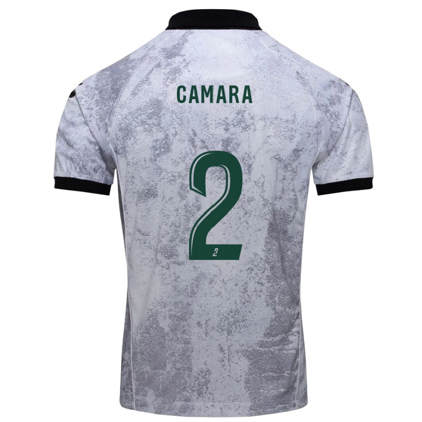 Danxen Mulher Camisola Diadé Camara #2 Branco Preto Alternativa 2025/26 Camisa