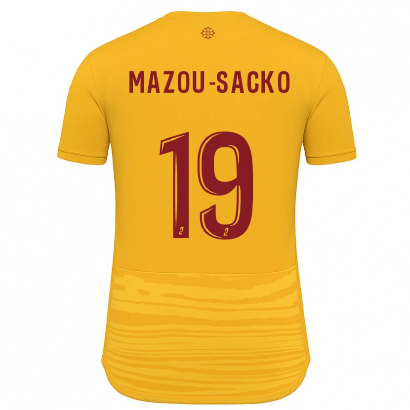 Danxen Mulher Camisola Derek Mazou-Sacko #19 Laranja Borgonha Alternativa 2025/26 Camisa