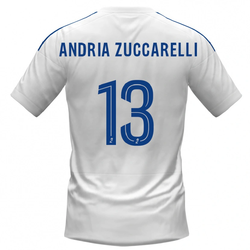 Danxen Mulher Camisola Carlu Andria Zuccarelli #13 Branco Azul Alternativa 2025/26 Camisa