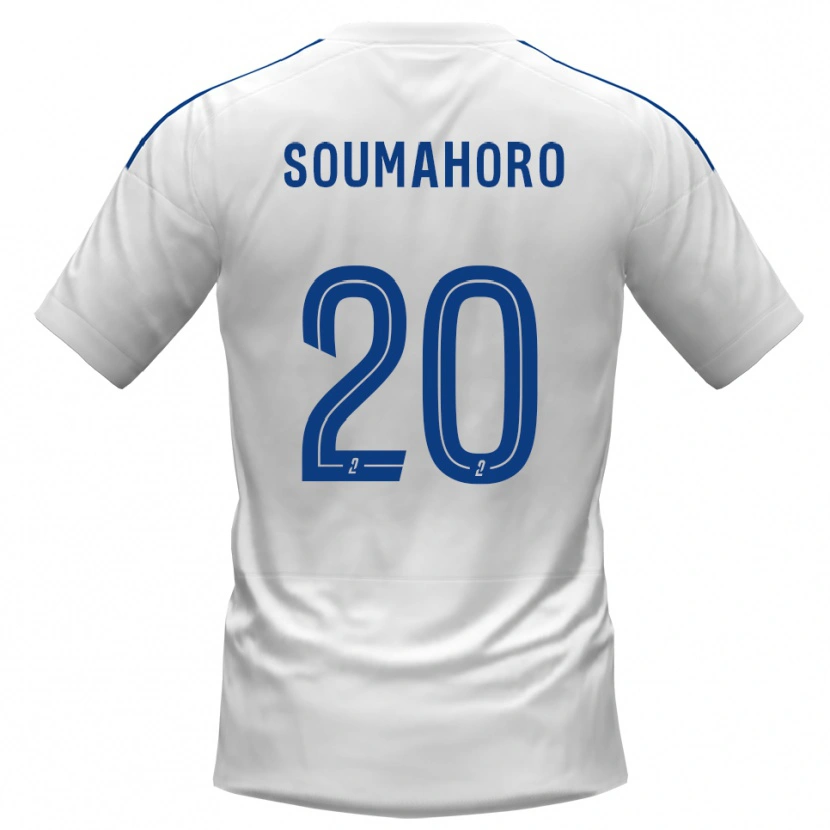 Danxen Mulher Camisola Mamadou Soumahoro #20 Branco Azul Alternativa 2025/26 Camisa