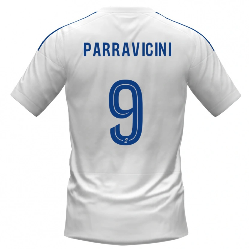 Danxen Mulher Camisola Nicolas Parravicini #9 Branco Azul Alternativa 2025/26 Camisa