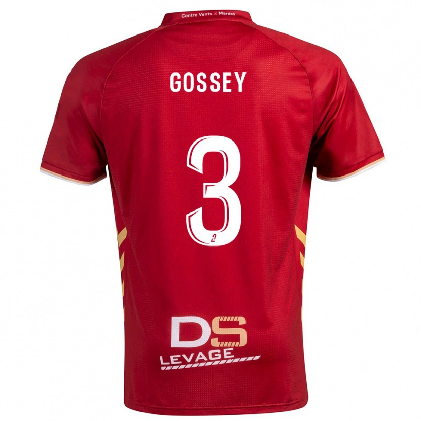 Danxen Mulher Camisola Matheo Gossey #3 Borgonha Dourado Alternativa 2025/26 Camisa