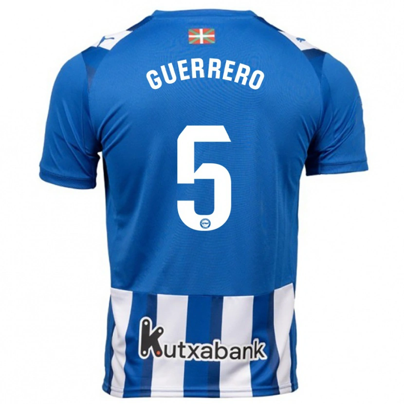 Danxen Criança Camisola Ángel Guerrero #5 Azul Branco Principal 2025/26 Camisa