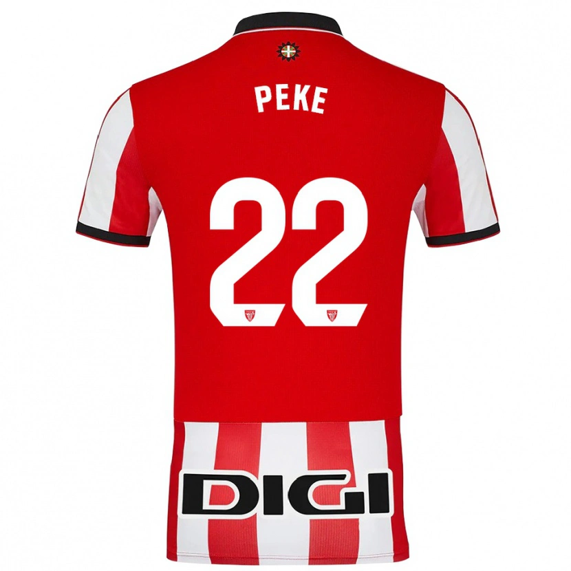 Danxen Criança Camisola Ainize Barea Núñez #22 Vermelho Branco Principal 2025/26 Camisa