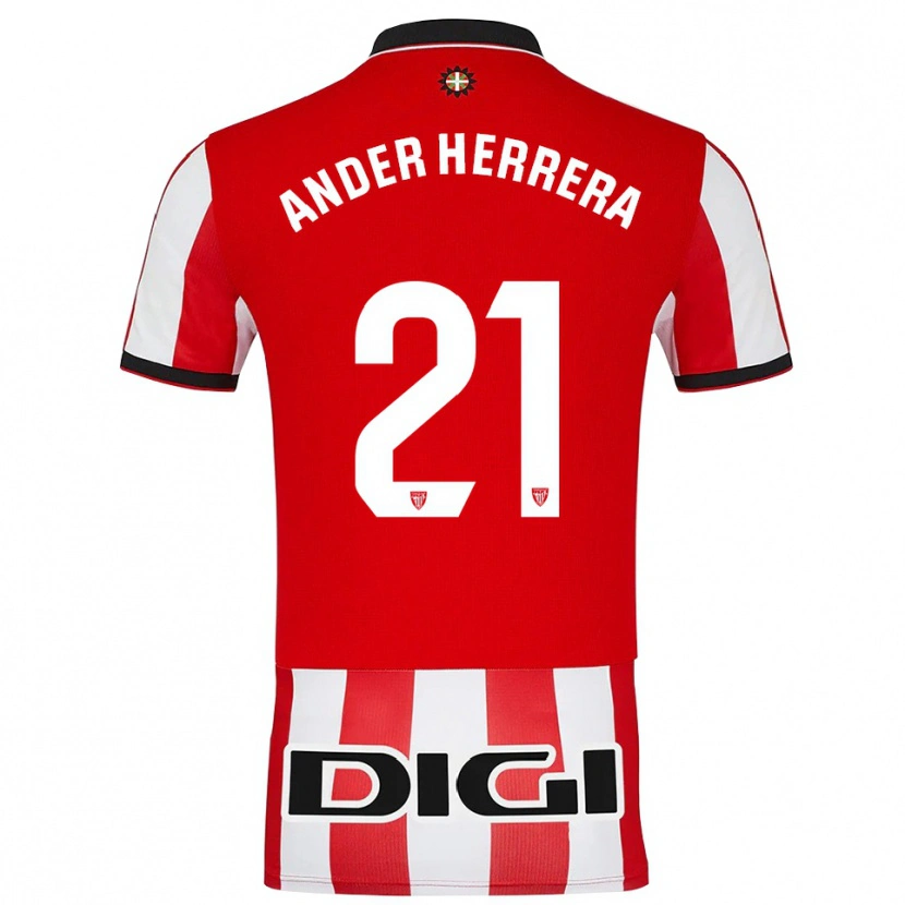 Danxen Criança Camisola Ander Herrera #21 Vermelho Branco Principal 2025/26 Camisa