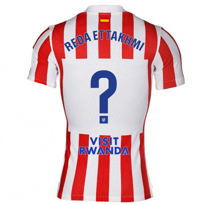 Danxen Criança Camisola Mohamed Reda Ettakhmi #0 Vermelho Branco Principal 2025/26 Camisa