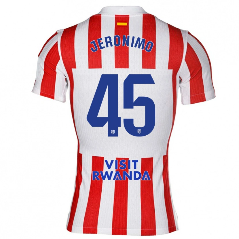 Danxen Criança Camisola Isaiah Jeronimo #45 Vermelho Branco Principal 2025/26 Camisa