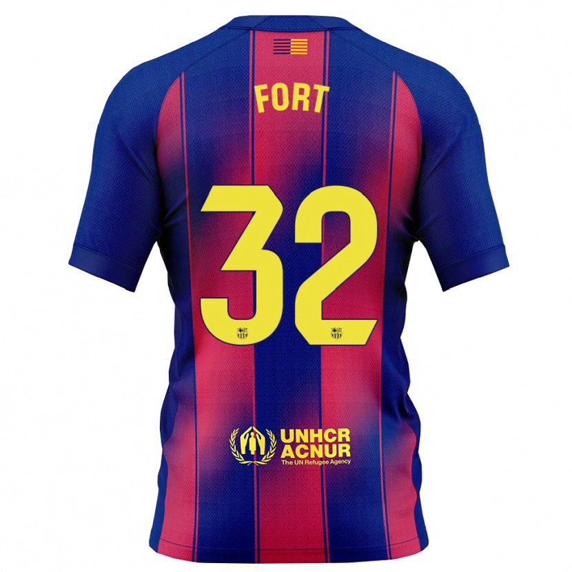 Danxen Criança Camisola Héctor Fort #32 Azul Vermelho Principal 2025/26 Camisa