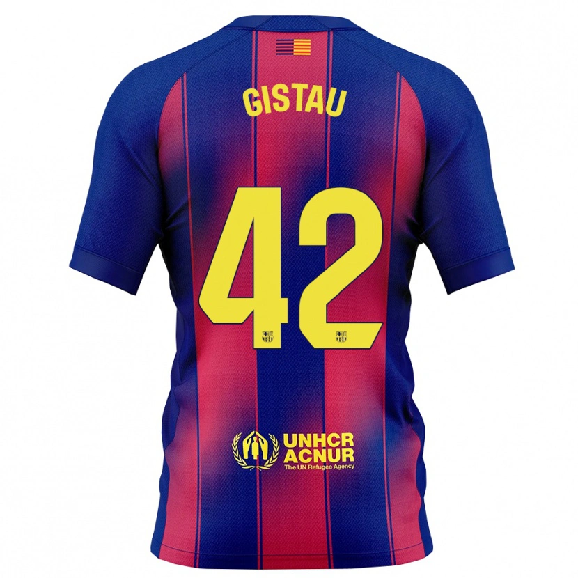 Danxen Criança Camisola Òscar Gistau #42 Azul Vermelho Principal 2025/26 Camisa