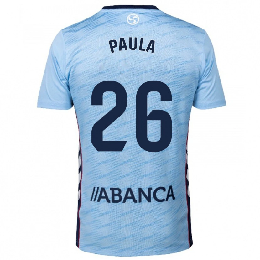 Danxen Criança Camisola Paula Rodríguez #26 Azul Celeste Vermelho Principal 2025/26 Camisa