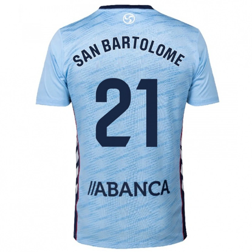Danxen Criança Camisola Victor San Bartolome #21 Azul Celeste Vermelho Principal 2025/26 Camisa