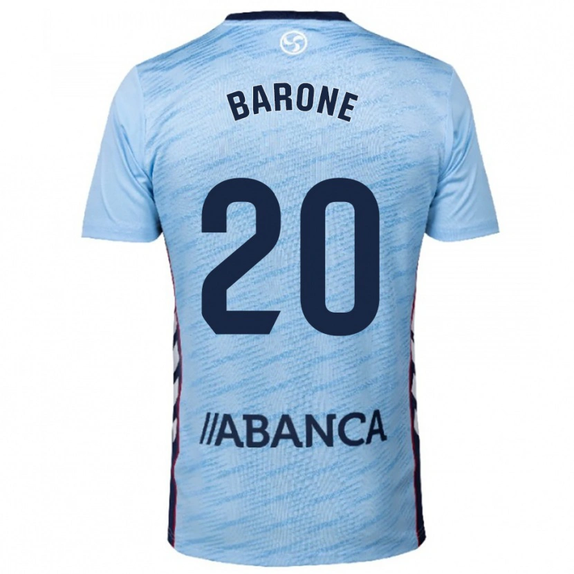 Danxen Criança Camisola Caio Barone #20 Azul Celeste Vermelho Principal 2025/26 Camisa