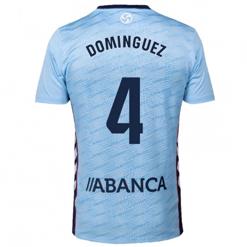 Danxen Criança Camisola Javi Domínguez #4 Azul Celeste Vermelho Principal 2025/26 Camisa