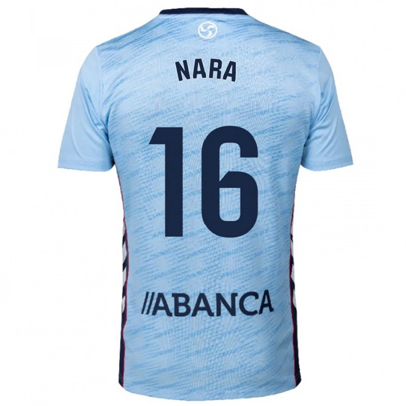 Danxen Criança Camisola Nara Fernández #16 Azul Celeste Vermelho Principal 2025/26 Camisa