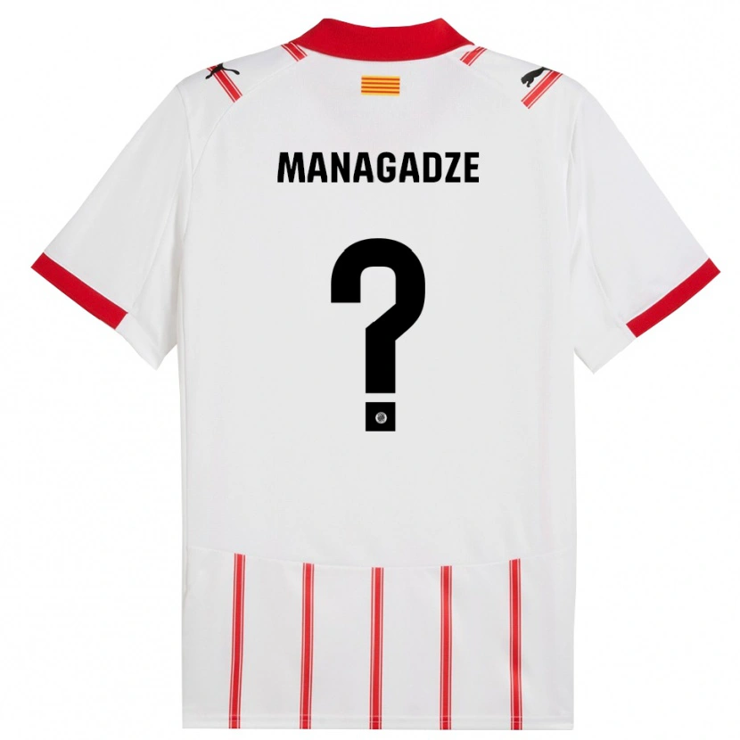 Danxen Criança Camisola Luka Managadze #0 Branco Vermelho Principal 2025/26 Camisa