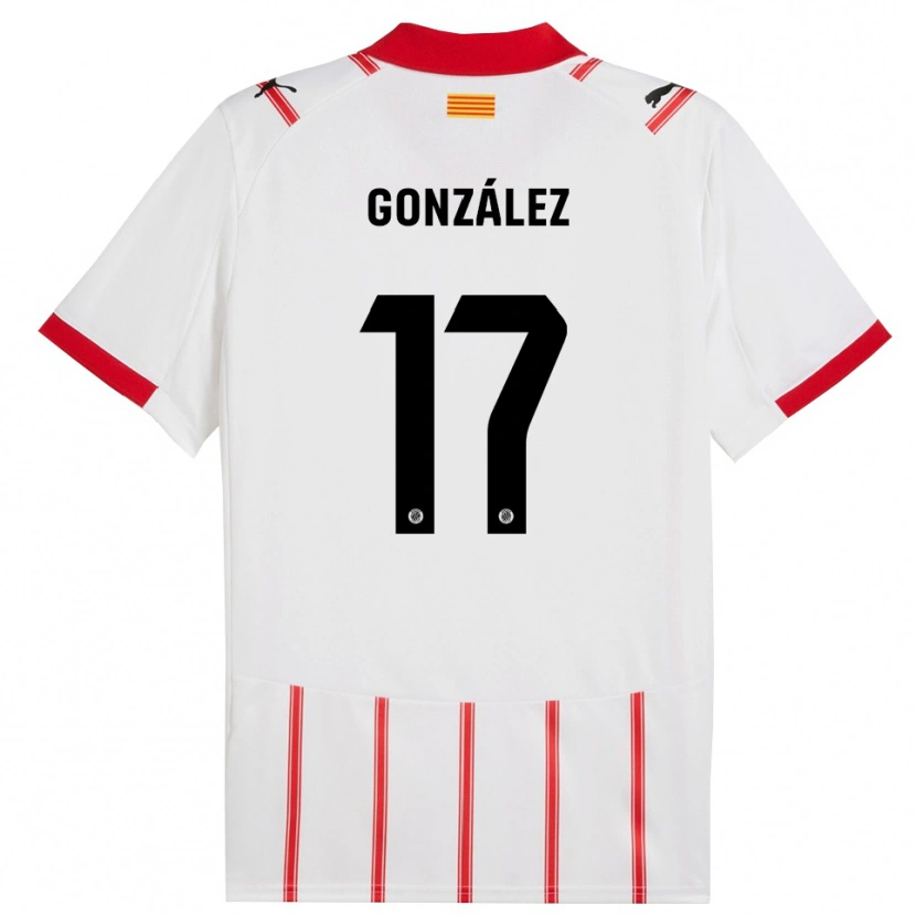 Danxen Criança Camisola Mario González #17 Branco Vermelho Principal 2025/26 Camisa